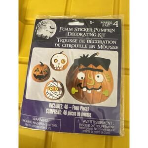 New Lot of 2 Pumpkin Decorating Kits Mummy Foam Stickers Eyes Halloween